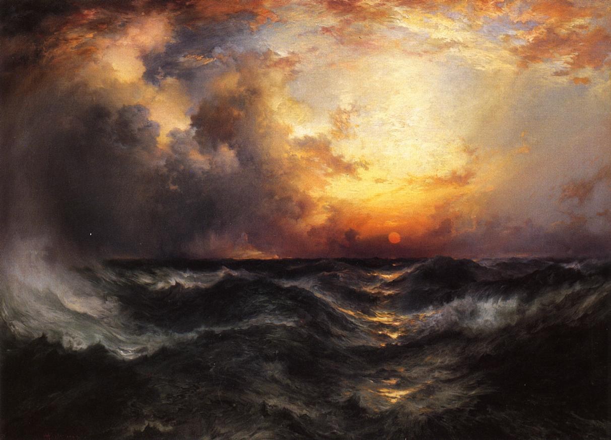 Thomas Moran Sunset in Mid-Ocean